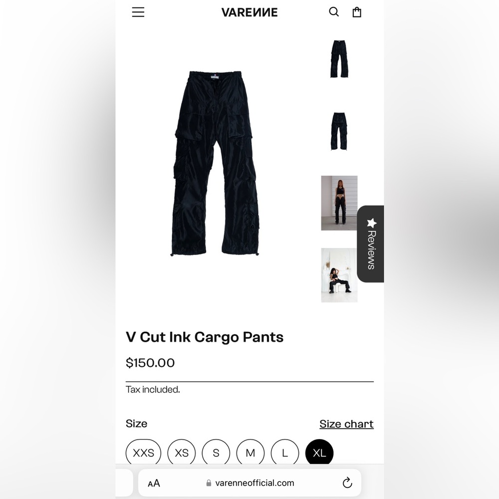 V Cut Ink Cargo Pants - Varenne Official